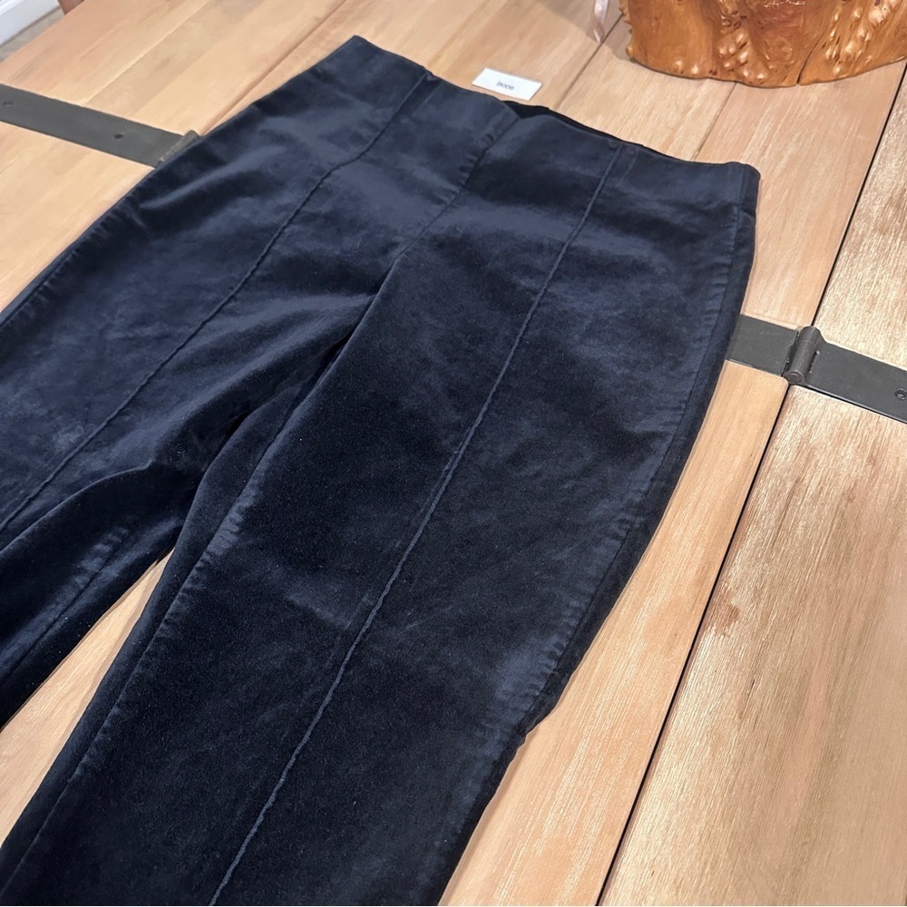 Ruby Road Black Velvet Pants Petite 4P High Rise Straight Leg Stretch Chic - Picture 4 of 7